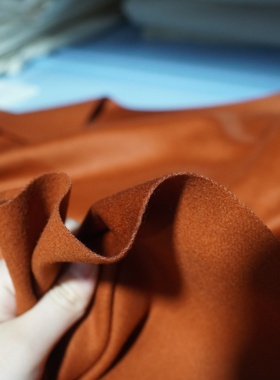 34号康家橙色单面精纺羊绒 奢侈代工 530g/3m 60%羊绒40%羊毛