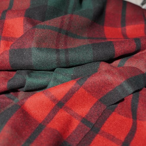 138号康家圣诞节格纹羊绒布料
