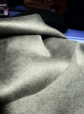 170号复古深绿色双面羊绒 880g/2m 20%羊绒80%羊毛 深色的绿