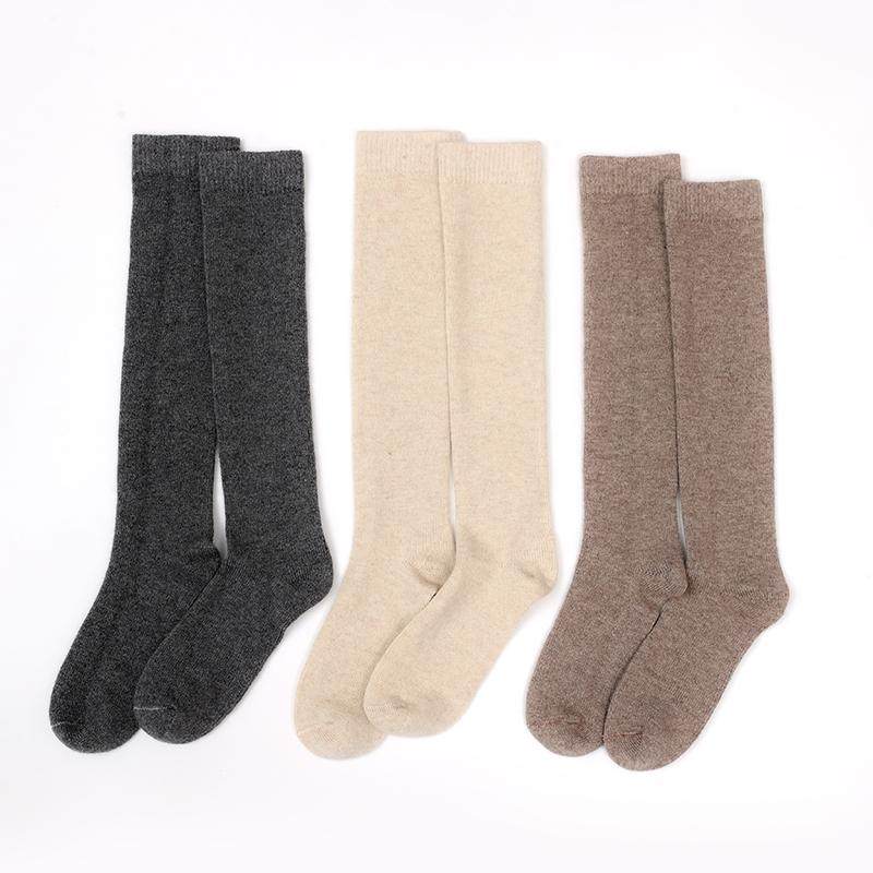 羊绒不过膝中筒袜子女配搭裙子中筒袜配搭长靴子长袜月子护腿袜