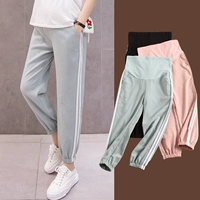 Bà bầu quần mùa hè phần mỏng mặc thời trang mẹ quần thể thao quần âu quần legging xuân hè quần mùa thu - Phụ nữ mang thai quần / quần bụng quần bầu mùa hè