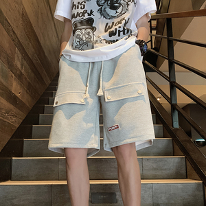 美式华夫格短裤男2024夏季新款大码百搭五分裤 A107-DK6025-特P30图片
