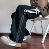 秋冬加绒320克华棉2024大码美式条纹直筒裤CK98101-特P40厚45，男装休闲裤，电商A107