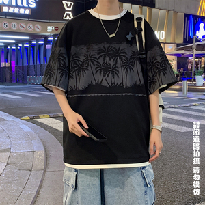 菠萝格短袖280克美式休闲宽松潮百搭男士T恤 A107-TX2403-特P30图片