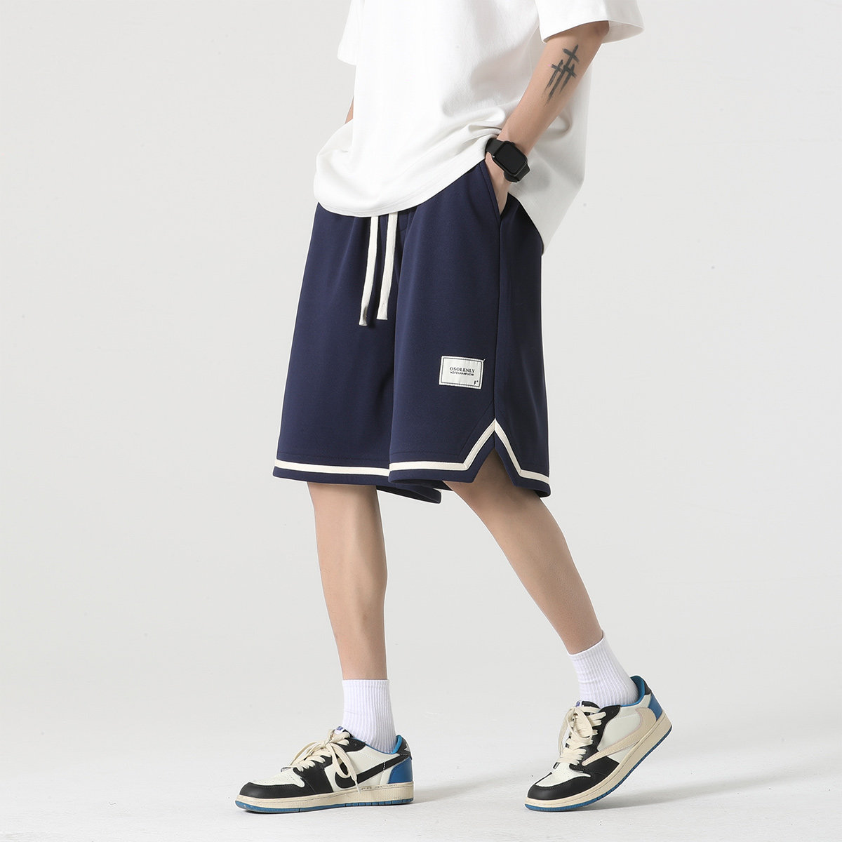 抖音品质A107-K23805-特P30菠萝格:93%聚酯纤维7%氨纶短裤,男装牛仔裤,电商A107