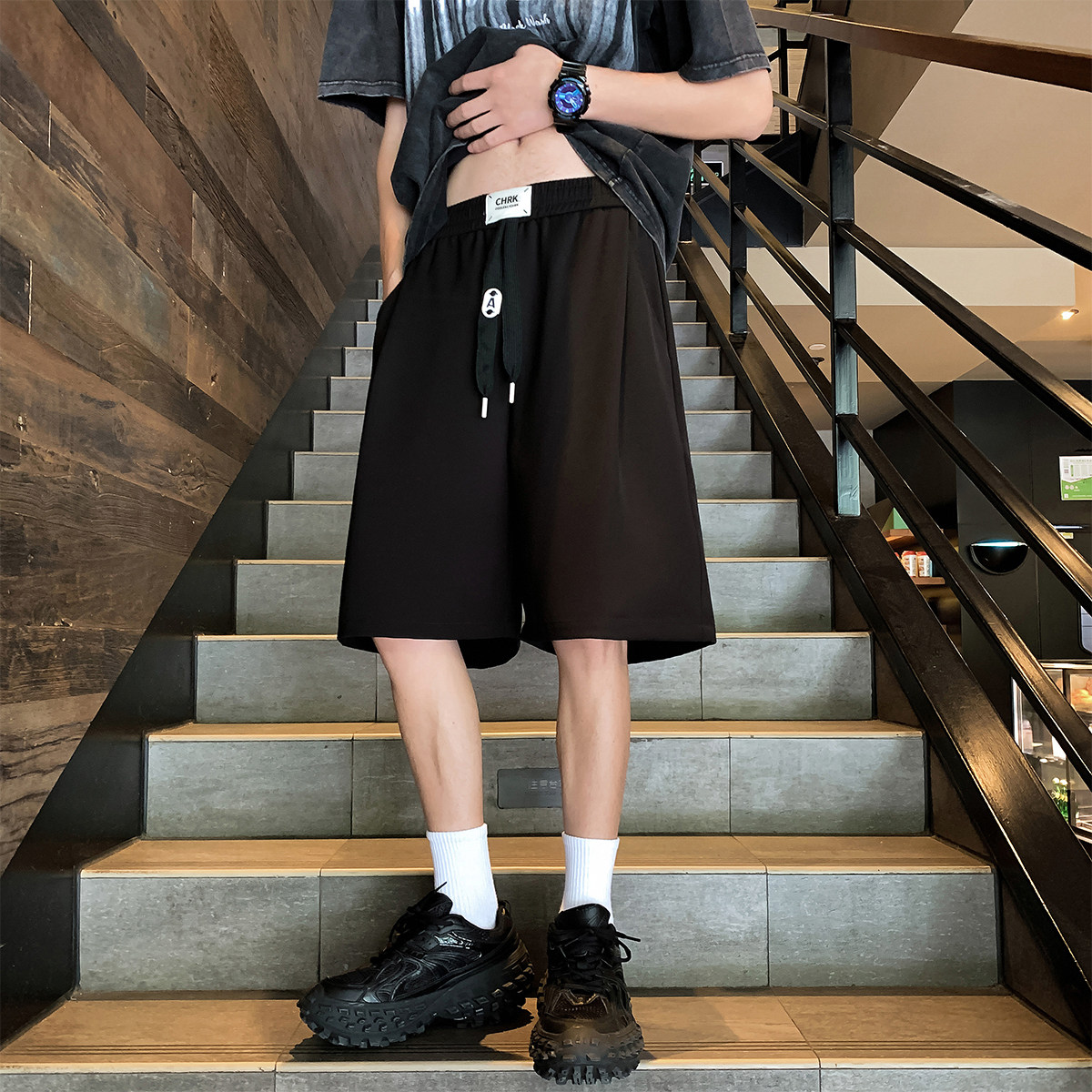 夏季新款大码百搭五分裤美式ins冰丝短裤男A107-DK6022-特P33,男装牛仔裤,电商A107