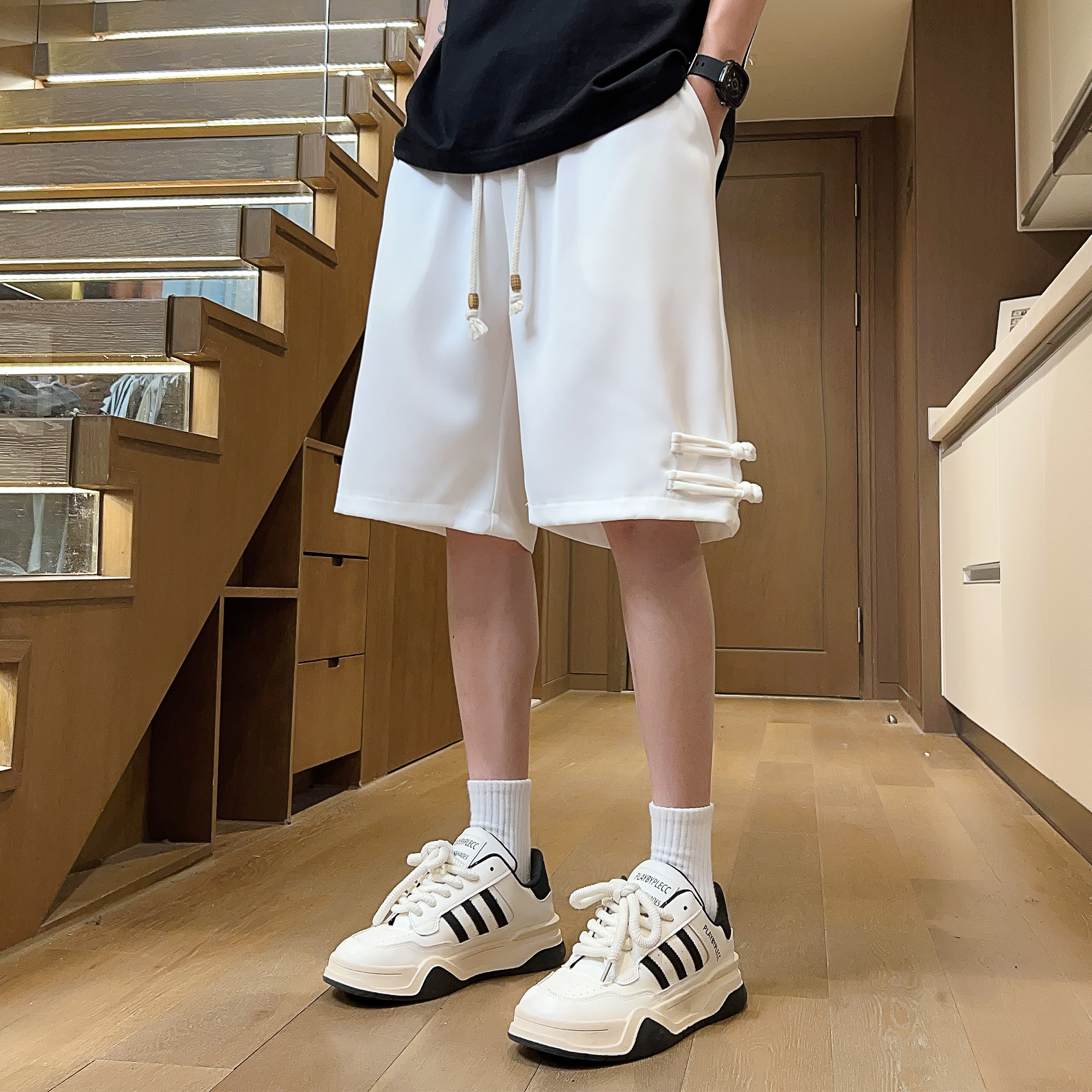 夏季主推新中式冰丝透气舒适短裤男百搭潮牌A107-DK6026-特P25,男装牛仔裤,电商A107