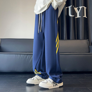 320克华棉 2026秋季新款 直筒大码美式条纹拖地长裤CK98113-特P45，男装休闲裤，电商A107