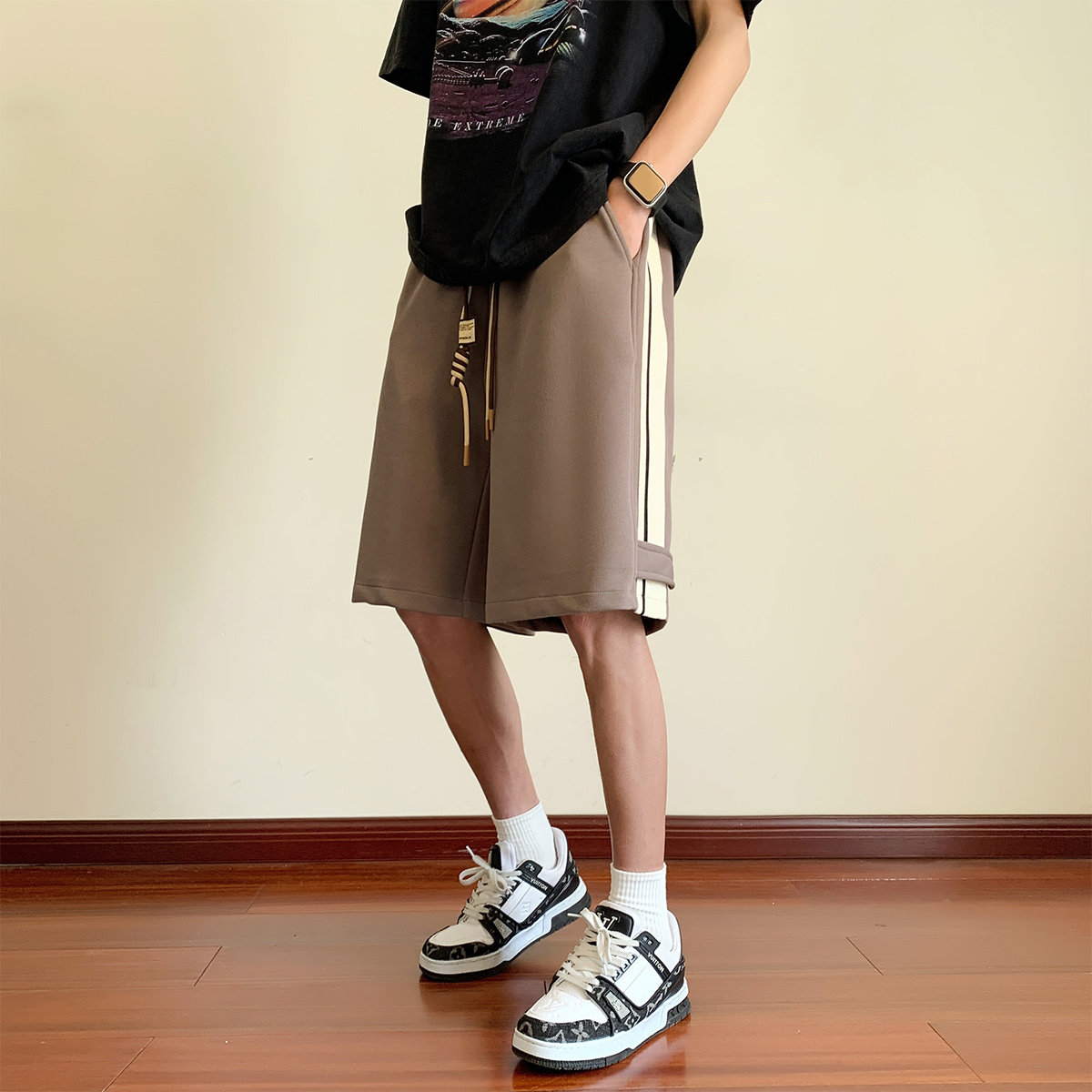短裤抖音品质A107-K23816-特P35华棉成分：60%棉40%聚酯纤维,男装牛仔裤,电商A107