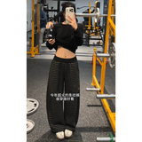 抖音冬季加绒加厚条纹阔腿裤休闲拖地长裤CK26106-特P48，男装卫衣，电商A107