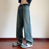 2024抖音直播品质A107-H807-特P43水洗牛仔裤ins潮男红地板，男装牛仔裤，电商A107