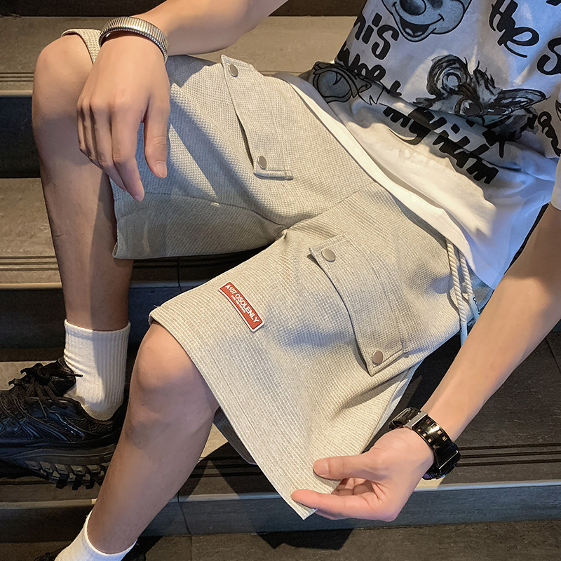 美式华夫格短裤男2024夏季新款大码百搭五分裤A107-DK6025-特P30,男装牛仔裤,电商A107