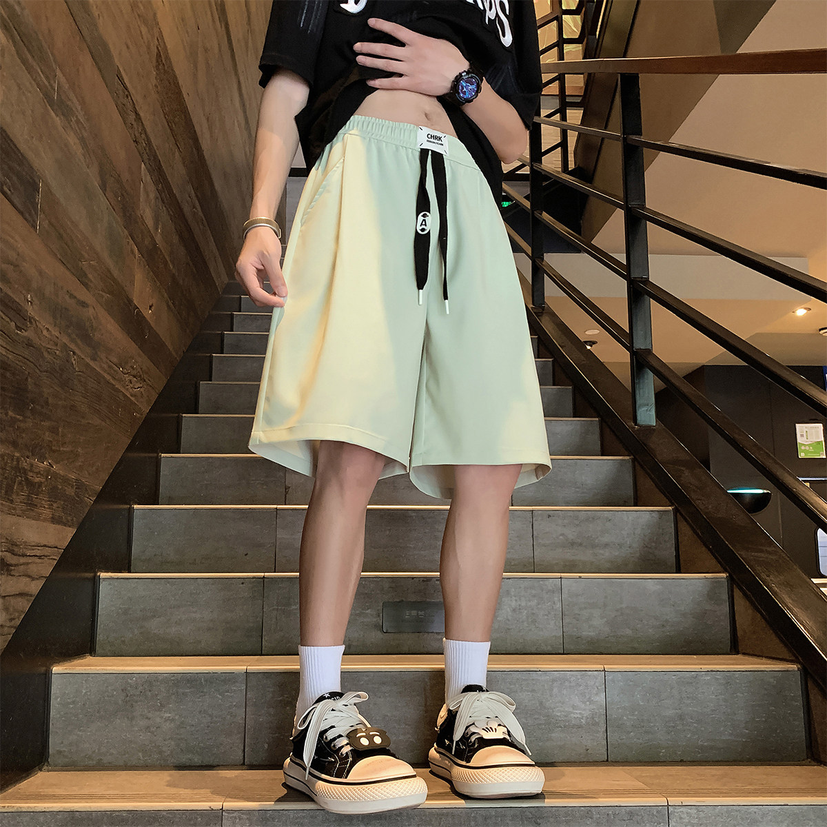 夏季新款大码百搭五分裤美式ins冰丝短裤男A107-DK6022-特P33,男装牛仔裤,电商A107