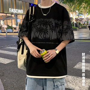 菠萝格短袖280克美式休闲宽松潮百搭男士T恤 A107-TX2403-特P30图片