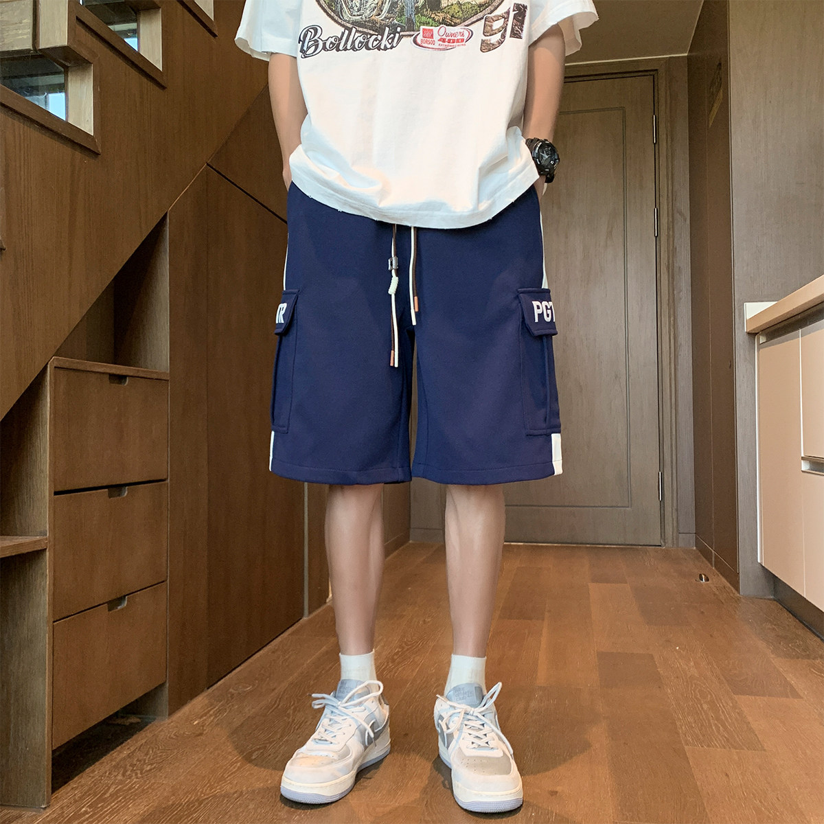 抖音品质A107-K23850-特P35菠萝格:93%聚酯纤维7%氨纶短裤,男装牛仔裤,电商A107