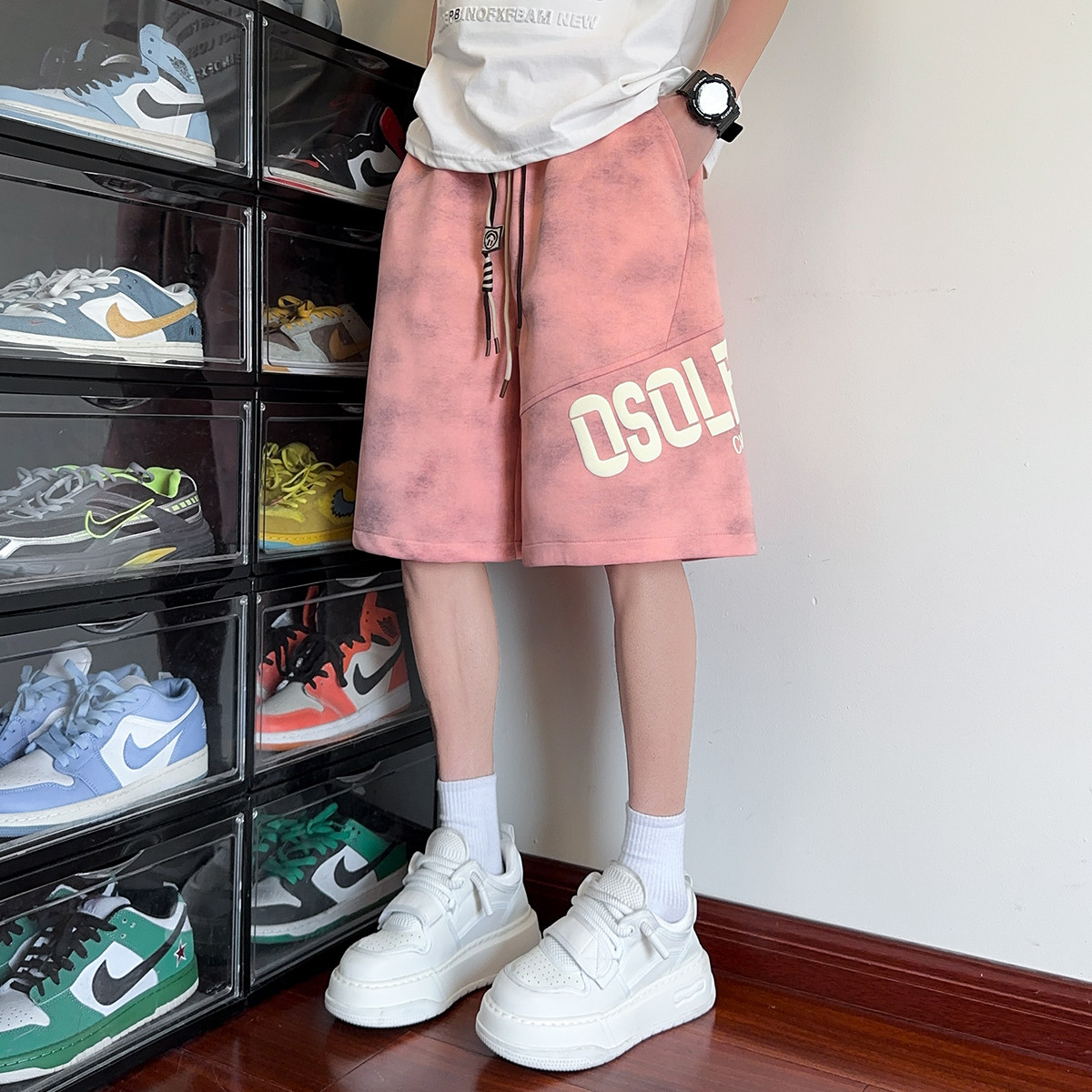 得物品质 2025凉感透气休闲夏季宽松扎染短裤 A107-DK2593-特P28,男装,短裤,淘宝优惠券,粉丝福利购,淘宝优惠卷