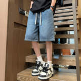 美式ins高街星空纹水洗牛仔短裤男2024夏季潮流A107-F581-特P35，男装牛仔裤，电商A107