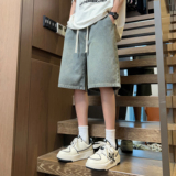美式ins高街星空纹水洗牛仔短裤男2024夏季潮流A107-F581-特P35，男装牛仔裤，电商A107