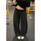 抖音冬季加绒加厚条纹阔腿裤休闲拖地长裤CK26106-特P48，男装卫衣，电商A107