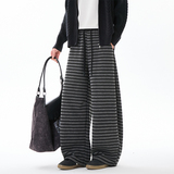 抖音冬季加绒加厚条纹阔腿裤休闲拖地长裤CK26106-特P48，男装卫衣，电商A107