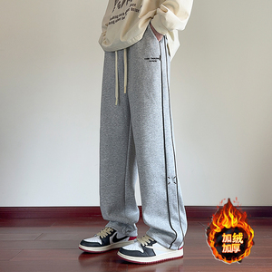 含棉量60% 华棉 抖音 秋冬季百搭直筒长裤 HM8001-特P45厚50图片