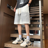 抖音品质菠萝格2024夏季潮宽松休闲百搭短裤A107-DK8042-特P30，男装牛仔裤，电商A107