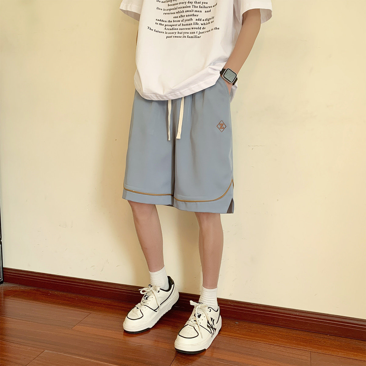 直播品质A107-K23803-特P30短裤冰丝成分：聚酯纤维,男装牛仔裤,电商A107