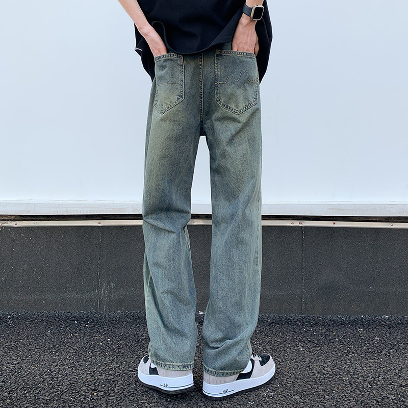 美式高街牛仔裤男女秋冬水洗宽松修身直筒长裤A107-H807-特P30,男装牛仔裤,电商A107