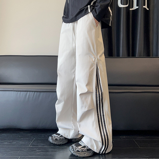 CK25728 A107 特P38 休闲裤 高品质百搭侧边拉链条纹美式