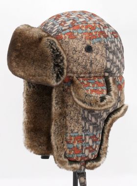 VISON 雷锋帽东北棉帽子冬天户外护耳防寒防风滑雪毛帽子男女士潮