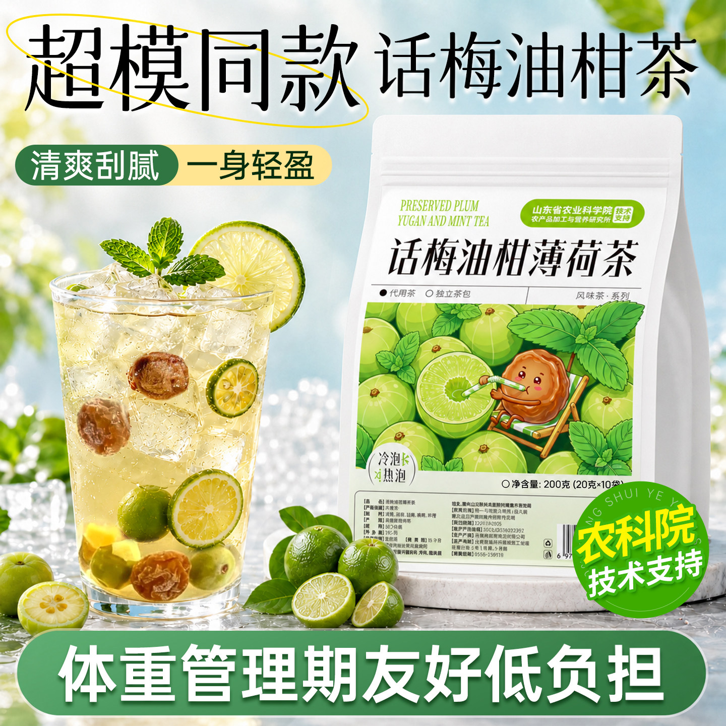 话梅油柑薄荷冷泡茶茶包花茶女养生夏日冷水冲泡饮品独立小包装袋