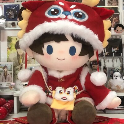 新年红龙帽棉花娃娃拜年服套装