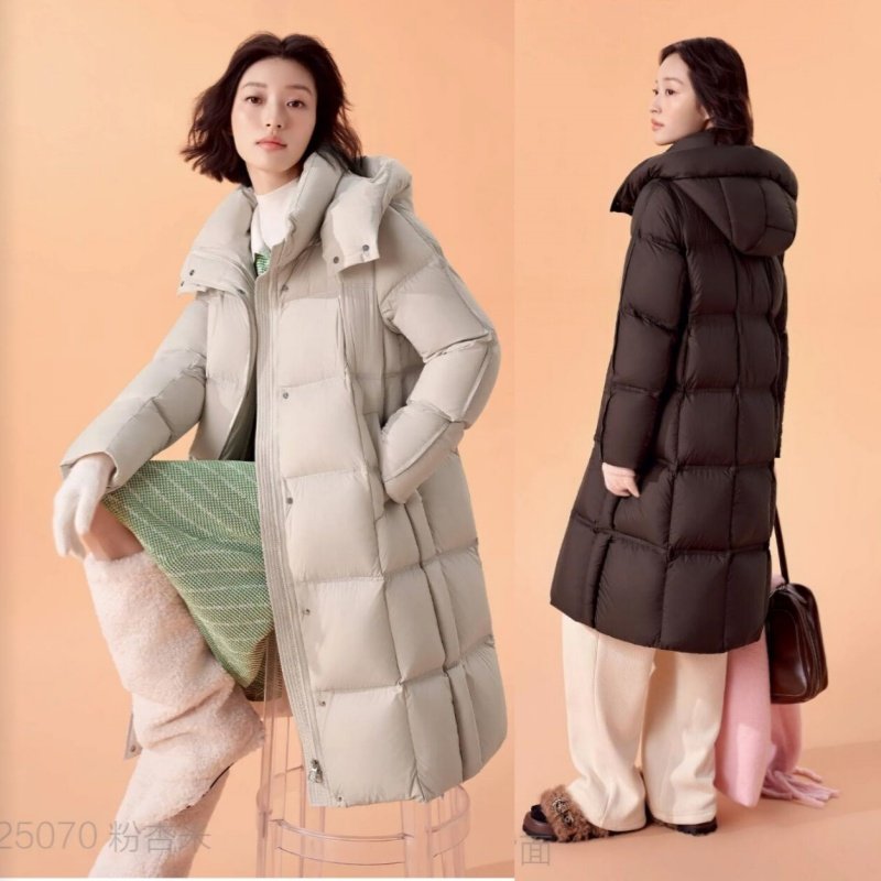 2025款女修身长款羽绒服九成品L25070半成品衣壳翻新加厚定制加工