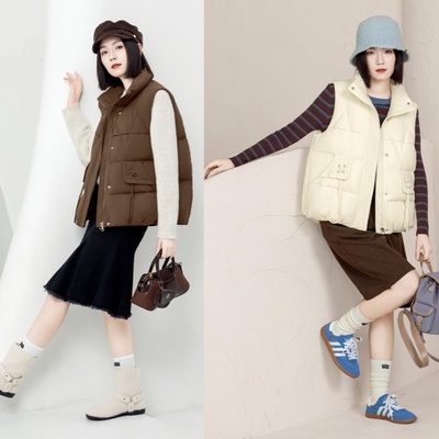 2025新款女士羽绒马甲外套九成品111范半成品衣壳皮翻新定制加工