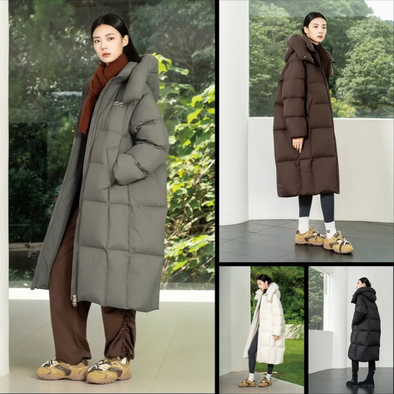 2025款女休闲宽松长款羽绒服九成品6828半成品乔定制翻新加厚加工