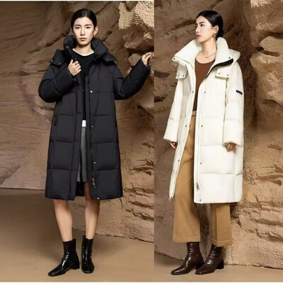 特价款女式长款宽松羽绒服九成品8216半成品衣壳定制翻新加厚加工