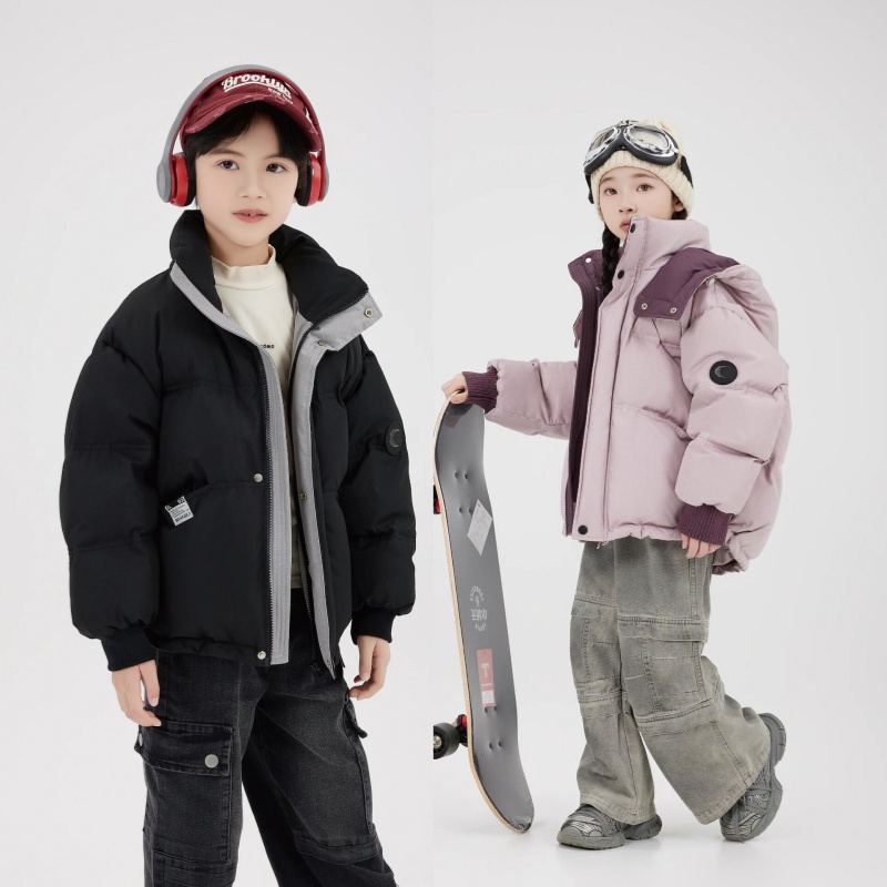 2025款童装男女款羽绒服九成品X622半成品幸衣皮翻新冲绒定制加工