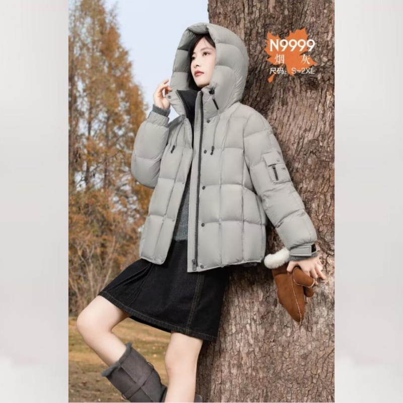 2025款女休闲短款羽绒服九成品N9879半成品董皮定制翻新加厚加工
