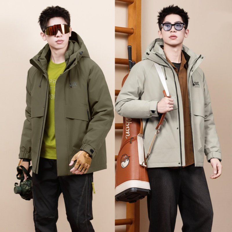 2025新款男装活面脱卸款羽绒服九成品B8050李衣皮壳翻新定制加工