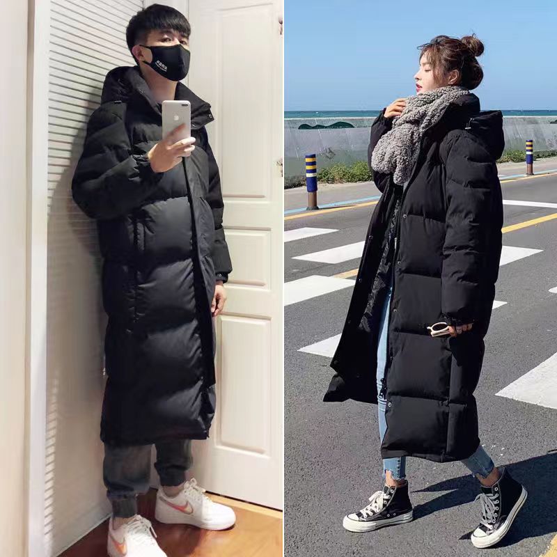 新款超长款男女同款九成品羽绒服