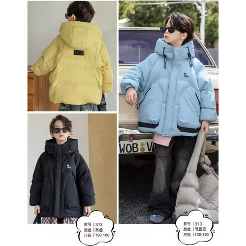 2026新款童装男童款羽绒服半九成品衣皮翻新冲绒加工加厚定制K313