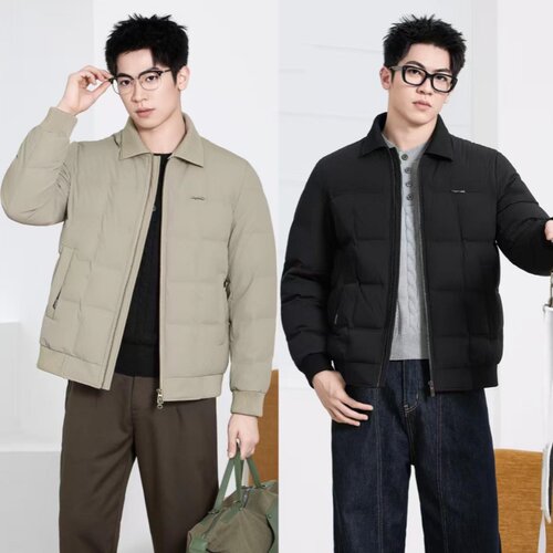 2025新款男士休闲短款羽绒服九成品半成品衣壳翻新定制加工FM9901