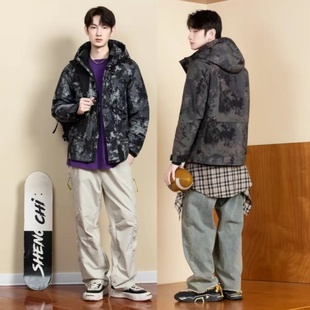 2025新款男装活面脱卸款羽绒服九成品L1007叶衣皮壳翻新定制加工