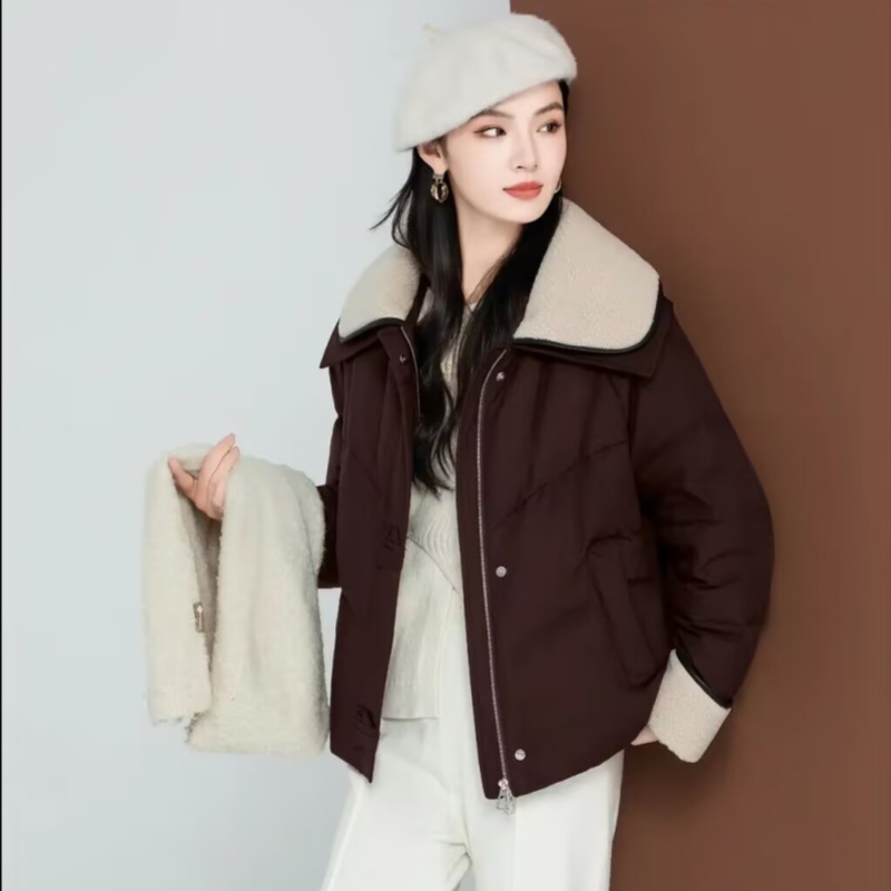 2025款女休闲短款羽绒服九成品27888半成品乔皮定制翻新加厚加工