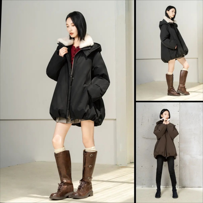 2025新款女休闲宽松款羽绒服九成品6830半成品乔定制翻新加厚加工