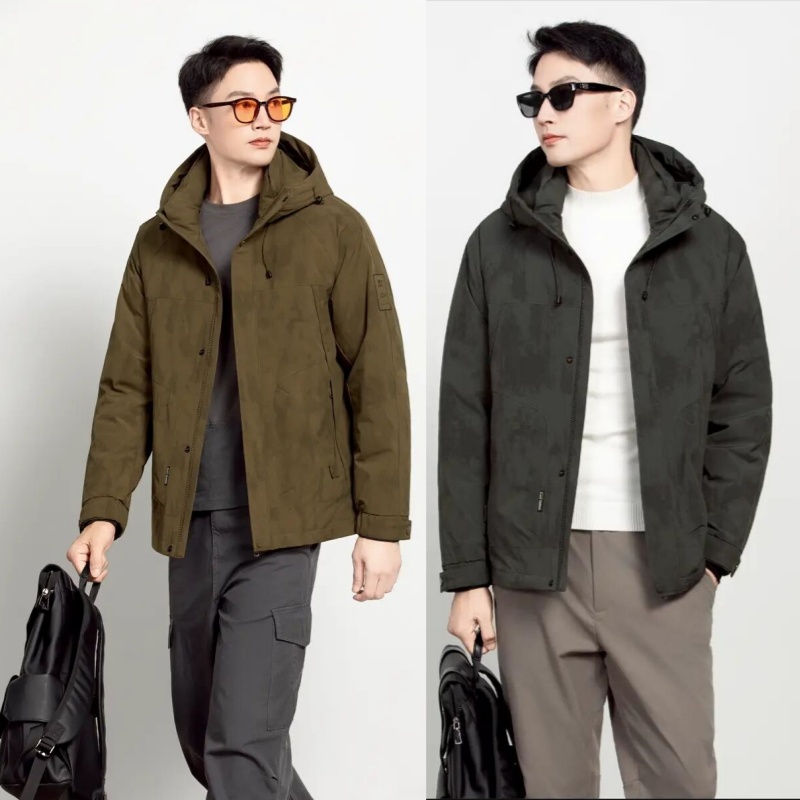 2025新款男装活面脱卸款羽绒服九成品L7003叶衣皮壳翻新定制加工