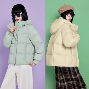 2025款女休闲宽松短款羽绒服九成品范2587半成品定制翻新加厚加工