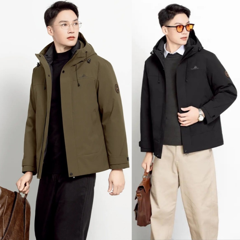2025新款男装活面脱卸款羽绒服九成品L7006叶衣皮壳翻新定制加工