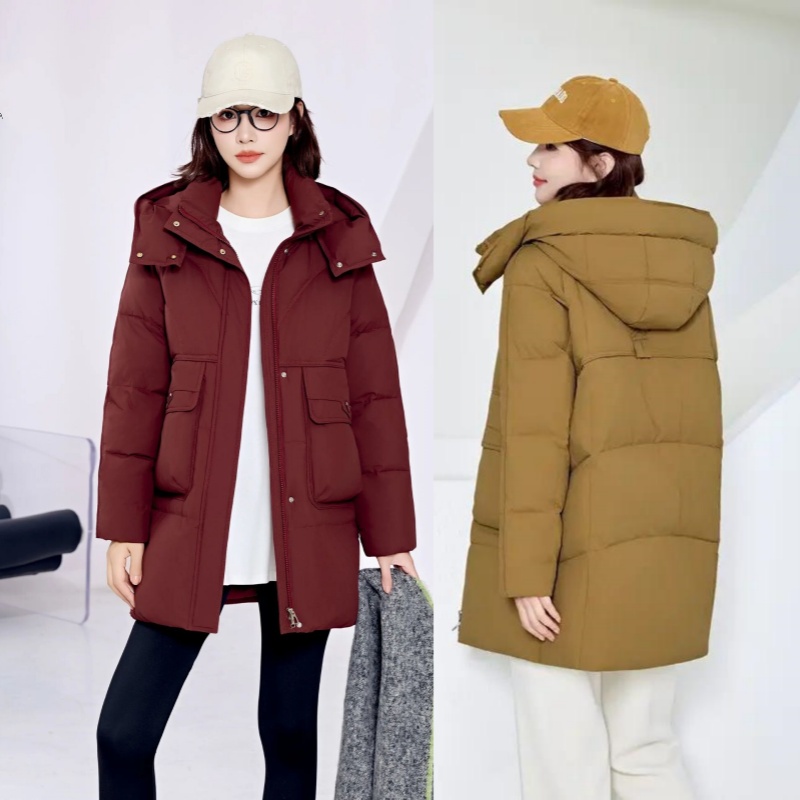 2025新款女休闲宽松款羽绒服九成品H5半成品汤定制翻新加厚加工