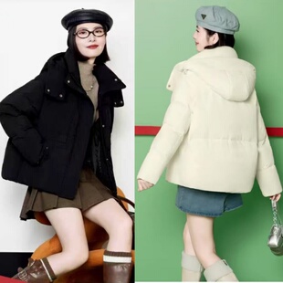 新款女休闲短款羽绒服九成品女款半成品衣皮定制翻新加厚加工A333